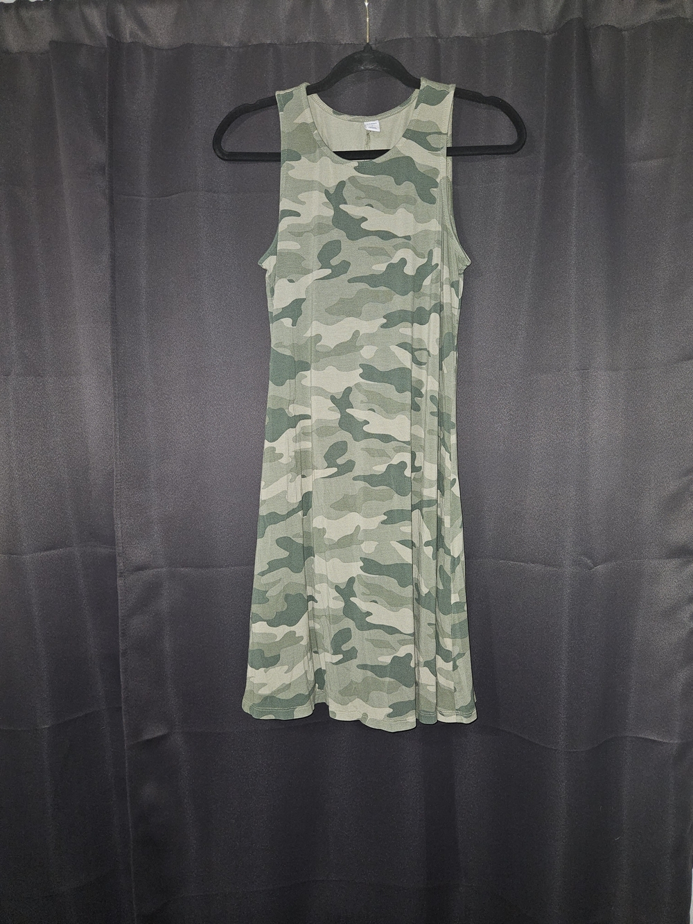 Old Navy Olive Green Camo Midi Tank Dress